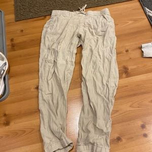 Ankle length linen pants